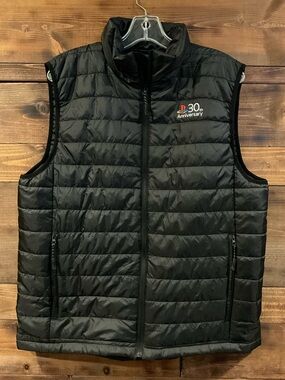 Black PUFFER 30th Anniversary SONY PLAYSTATION Men's Puffer Vest Large Collector